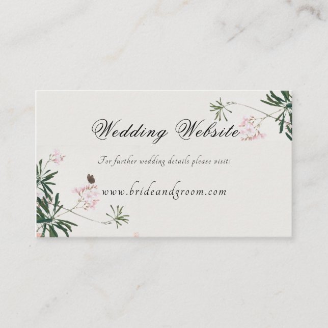 Carte D'accompagnement Élégant Botanique Rose Blossom Information Enclosu (Devant)