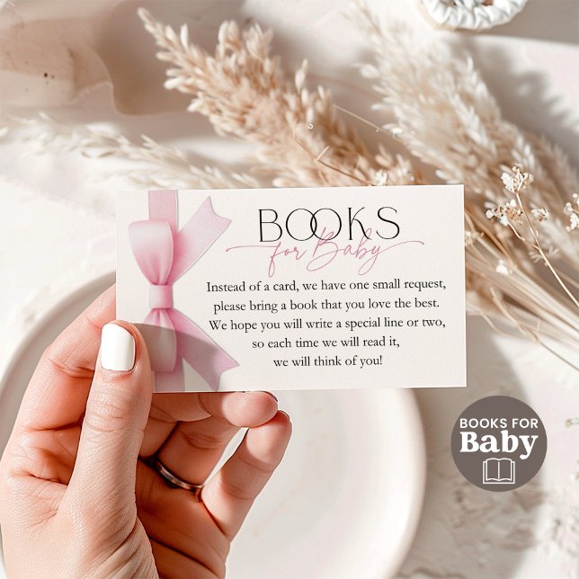 Carte D'accompagnement Elegant Bow Coquette Livres pour Baby shower (Créateur téléchargé)