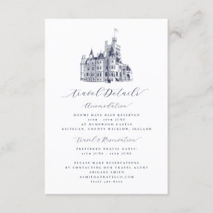 Carte D'accompagnement Elégant Château Destination Mariage Détails du voy