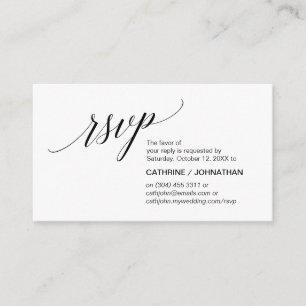 Carte D'accompagnement Élégant Classic minimal, Script noir, RSVP
