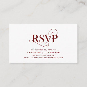 Carte D'accompagnement Elegant Classic, police Bourgogne, réponse RSVP