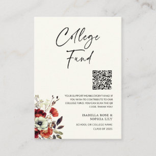 Carte D'accompagnement Elegant College Twins Graduation Fund QR Code