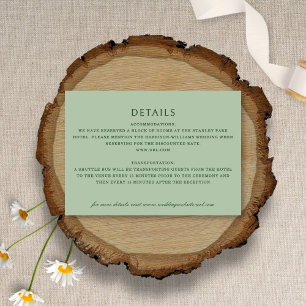 Carte D'accompagnement Élégant Conflower Botanical Sage Green Mariage