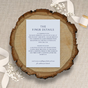 Carte D'accompagnement Elégant Conflower minimaliste Dusty Blue Mariage