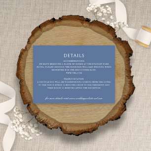 Carte D'accompagnement Elégant Conflower minimaliste Dusty Blue Mariage