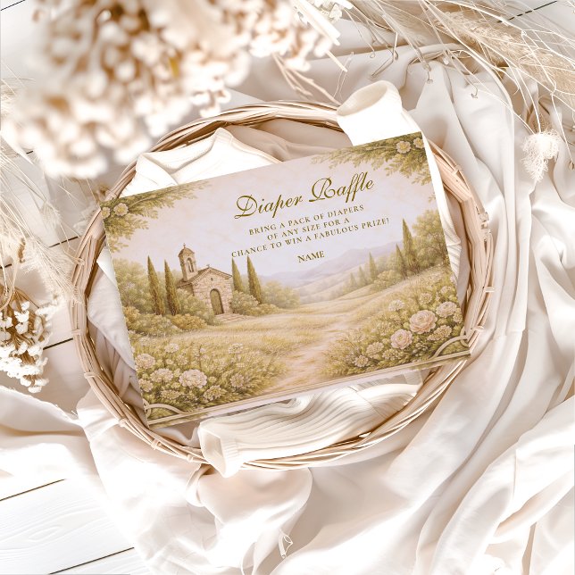 Carte D'accompagnement Elegant Countryside Garden  Diapper Raffle  (Créateur téléchargé)