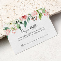Élégant Dainty Automne Floral Diaper Raffle Ticket