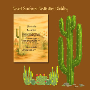 Carte D'accompagnement Elégant désert Sud-Ouest Mariage Golden Sunset