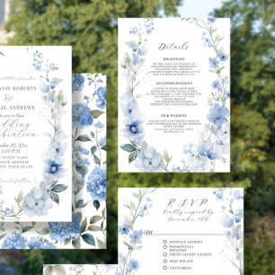 Carte D'accompagnement Élégant détail floral de fleurs sauvages d'été ble