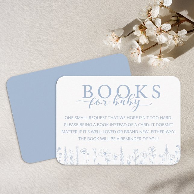 Carte D'accompagnement Elegant Dusty Blue Books for Baby Card (Books for Baby - Dusty Blue Baby Shower
)