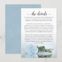 Elégant Dusty Powder Blue Rose Détails Mariage