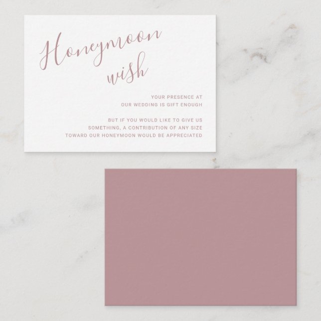 Carte D'accompagnement Elégant Dusty Rose Mariage moderne (Devant / Derrière)