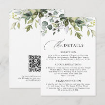 Élégant écriture Eucalyptus Verdure Code QR Mariag
