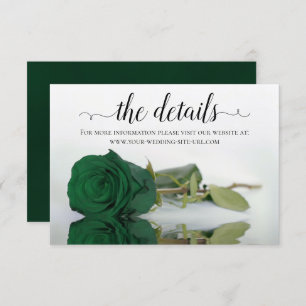 Carte D'accompagnement Élégant Emerald Green Rose Détails du Mariage Site