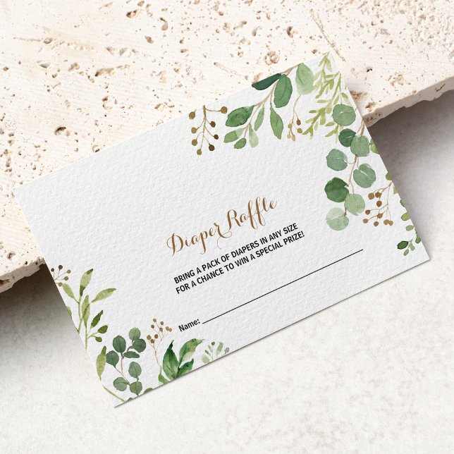 Carte D'accompagnement Elégant Eucalyptus Feuilles de verdure Déchets Raf (Créateur téléchargé)