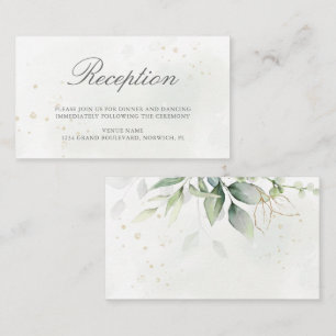 Carte D'accompagnement Elégant Eucalyptus Greenery Gold Mariage Réception