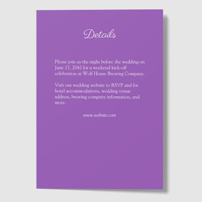 Carte D'accompagnement Elégant Fleur sauvage d'aquarelle violet Mariage (Créateur téléchargé)