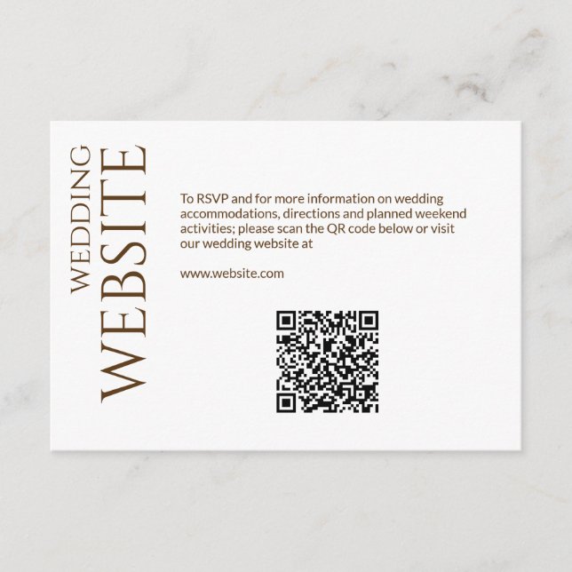 Carte D'accompagnement Élégant Fleur sauvage moderne blanc & Mariage de b (Devant)