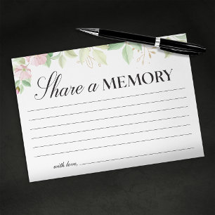 Carte D'accompagnement Élégant floral Partagez un souvenir Funérailles