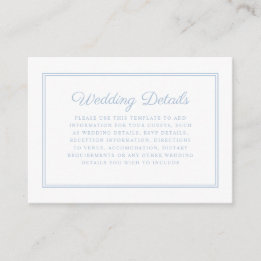 Carte D'accompagnement Élégant Formal Powder Blue Script Mariage Détail