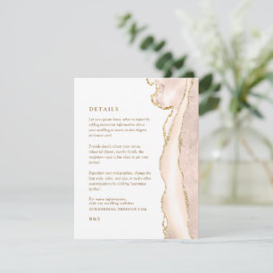 Carte D'accompagnement Elegant Gold Ivory Agate Détails du Mariage