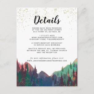 Carte D'accompagnement Elegant Gold Mountain Mariage Détails sur le clien