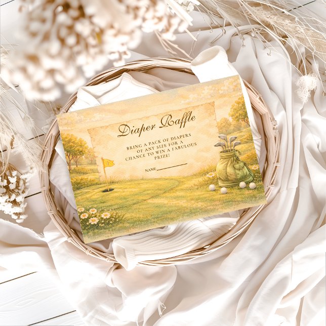 Carte D'accompagnement Elegant Golf Club Diapper Raffle (Créateur téléchargé)