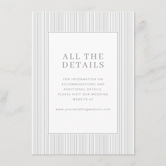 Carte D'accompagnement Elegant Gray Minimalist Stripes (Devant)