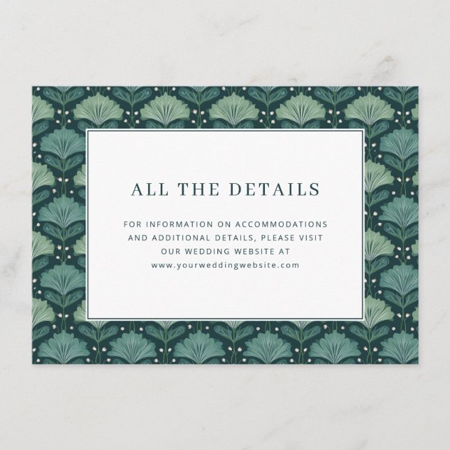 Carte D'accompagnement Elegant Green Botanical (Devant)