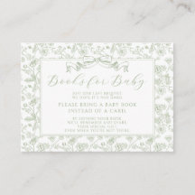 Elegant Green Bow Vintage Floral Books for Baby