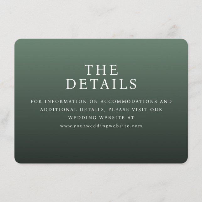 Carte D'accompagnement Elegant Green Typographic (Devant)
