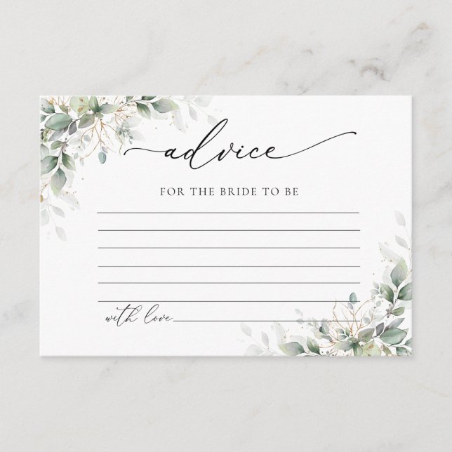 Carte D'accompagnement Elegant Greenery Wedding Advice Enclosure Card (Devant)