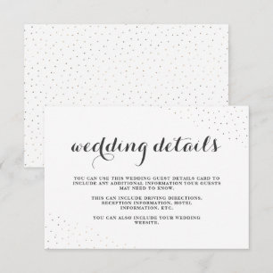 Carte D'accompagnement Elégant gris et blanc avec points Détails du Maria