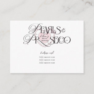 Carte D'accompagnement Elegant Heart Pearls Prosecco Fête des mariées Bub