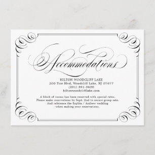 Carte D'accompagnement Élégant hébergement de calligraphie vintage