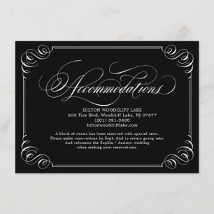 Carte D'accompagnement Élégant hébergement de calligraphie vintage