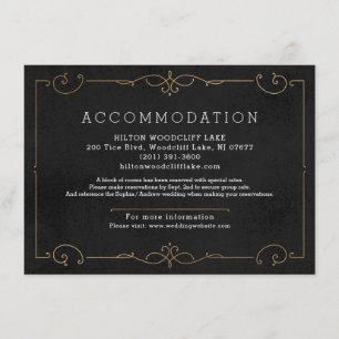 Carte D'accompagnement Élégant hébergement mariage classique moderne
