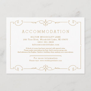 Carte D'accompagnement Élégant hébergement mariage classique moderne