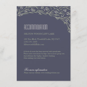 Carte D'accompagnement Élégant hébergement mariage fleuri et rustique