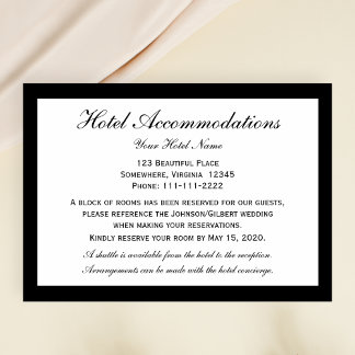 Carte D'accompagnement Élégant Hôtel Hébergements Mariage Enceinte