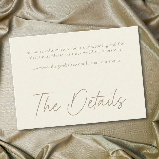 Carte D'accompagnement Elegant Ivory Cream Minimalist Wedding (Elegant Ivory Cream Minimalist Wedding Enclosure Card)