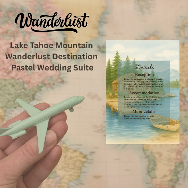 Carte D'accompagnement Elégant Lac Tahoe Rustic Mountain Mariage (Créateur téléchargé)