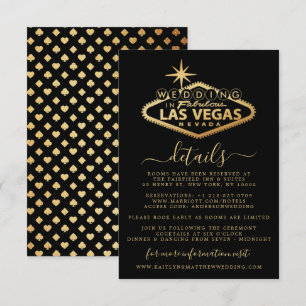 Carte D'accompagnement Elegant Las Vegas Destination Wedding Détail