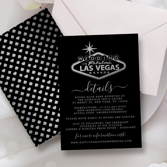 Carte D'accompagnement Elegant Las Vegas Destination Wedding Détail (Créateur téléchargé)