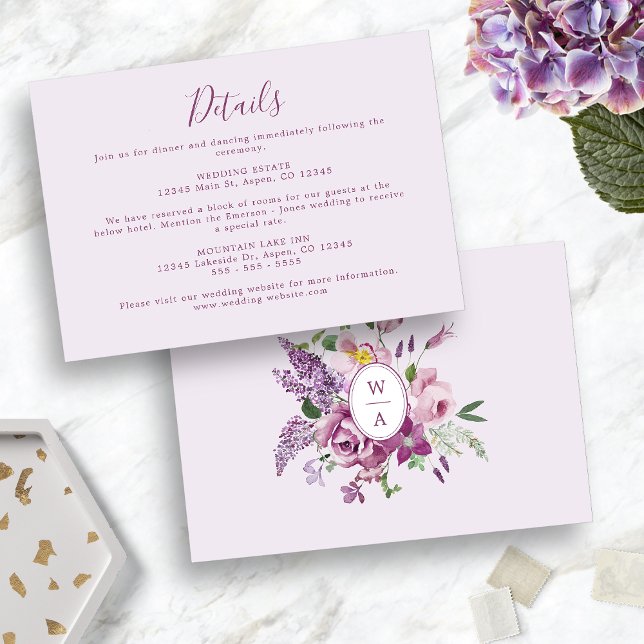 Carte D'accompagnement Elegant Lavender Details Card (Elegant Lavender Details Card
)