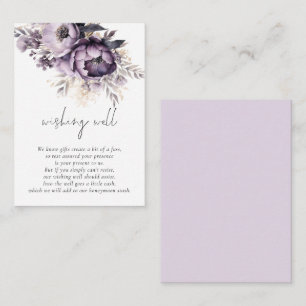 Carte D'accompagnement Élégant Lilac Florals Script Mariage Wishing well
