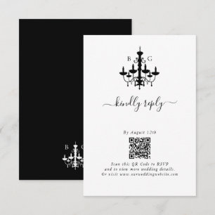 Carte D'accompagnement Élégant lustre noir blanc Mariage