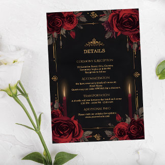 Carte D'accompagnement Elegant Luxury Goth Glam Wedding
