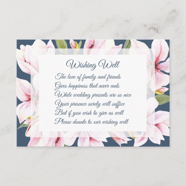 Carte D'accompagnement Elégant Magnolia Mariage Wishing Well Cards (Devant)
