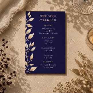 Carte D'accompagnement Élégant mariage à la frontière botanique marine